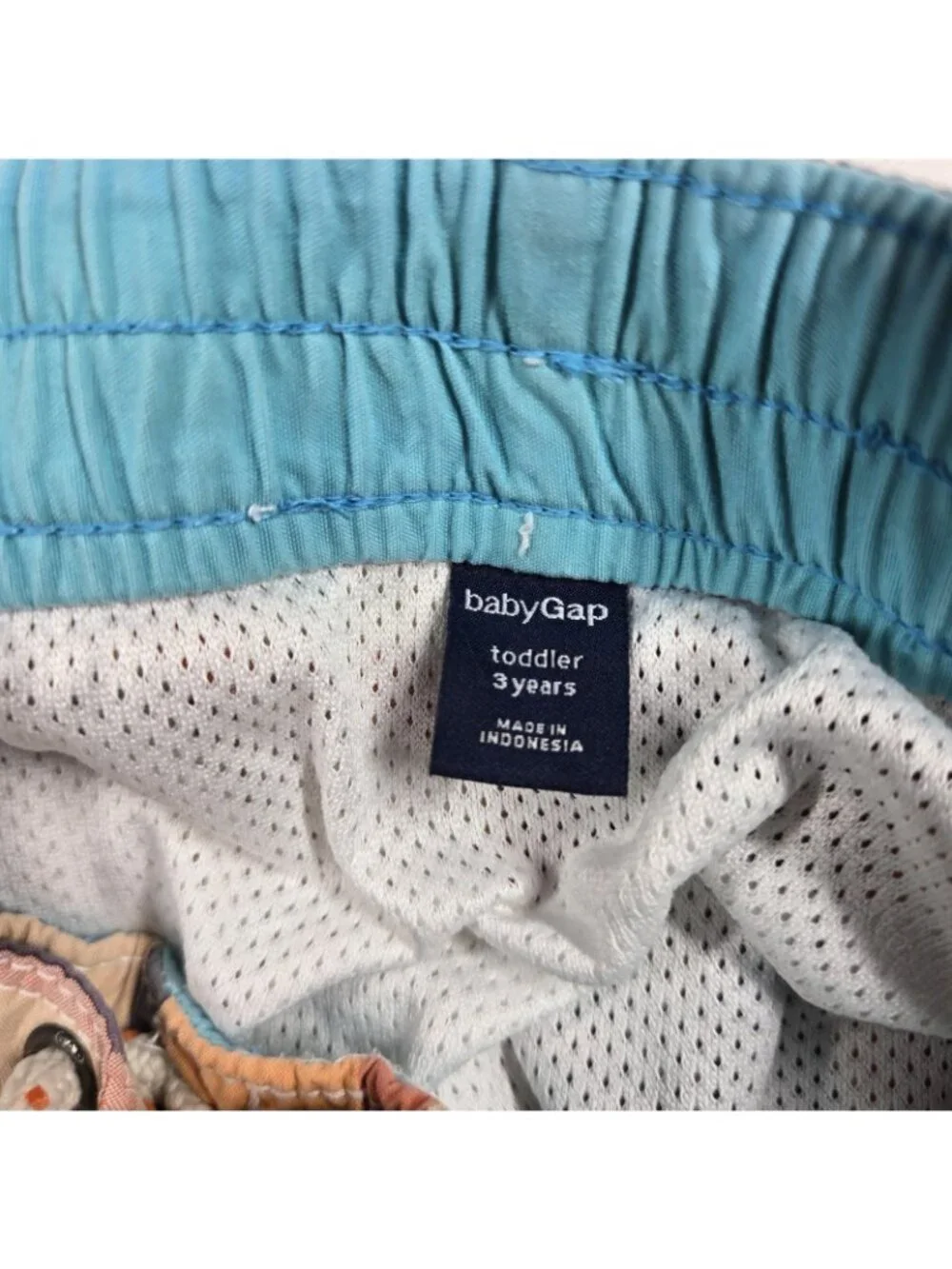 Baby Orange Plaid Shark Patrol Bay G-89 SURF SWIM SUIT TRUNKS 36 MO 3 Year
